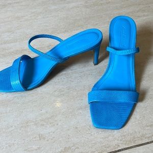 Blue leather sandals